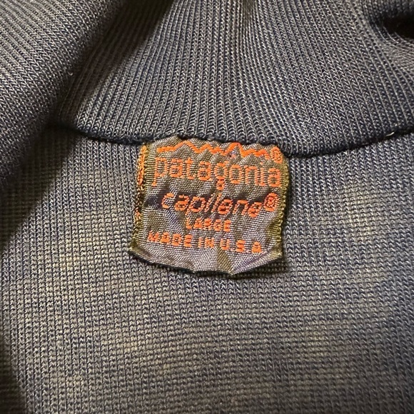 VTG Patagonia Navy Blue Capilene Half Zip Base Layer Pull-Over Long Sleeve - Picture 8 of 9